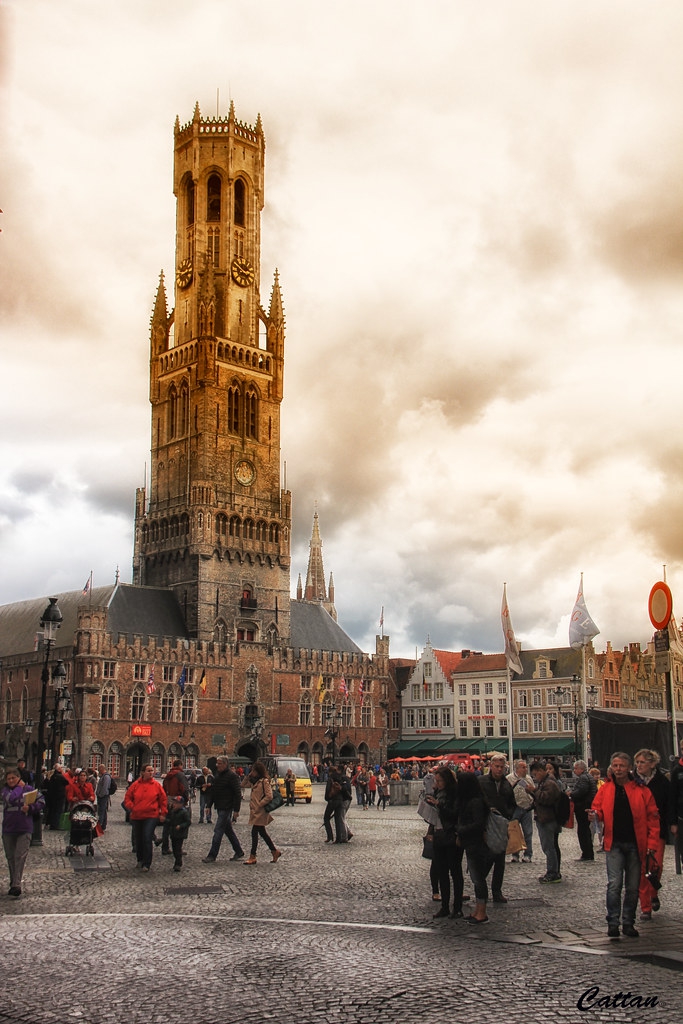 Un bellissimo edificio medievale   Bruges, Belgio.