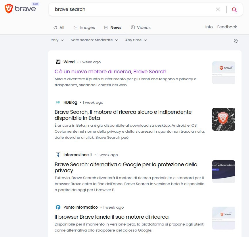 Brave search: il motore di ricerca di Brave browser, ottima alternativa a Duckduckgo