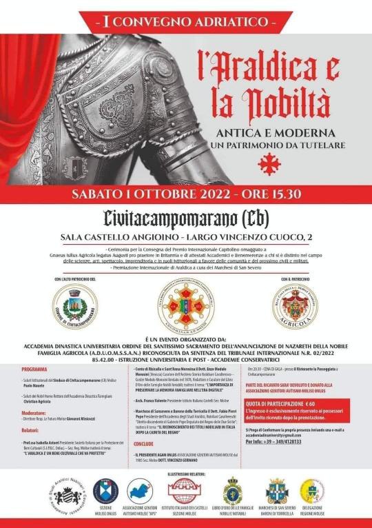 Convegno araldico internazionale nello storico castello del Molise