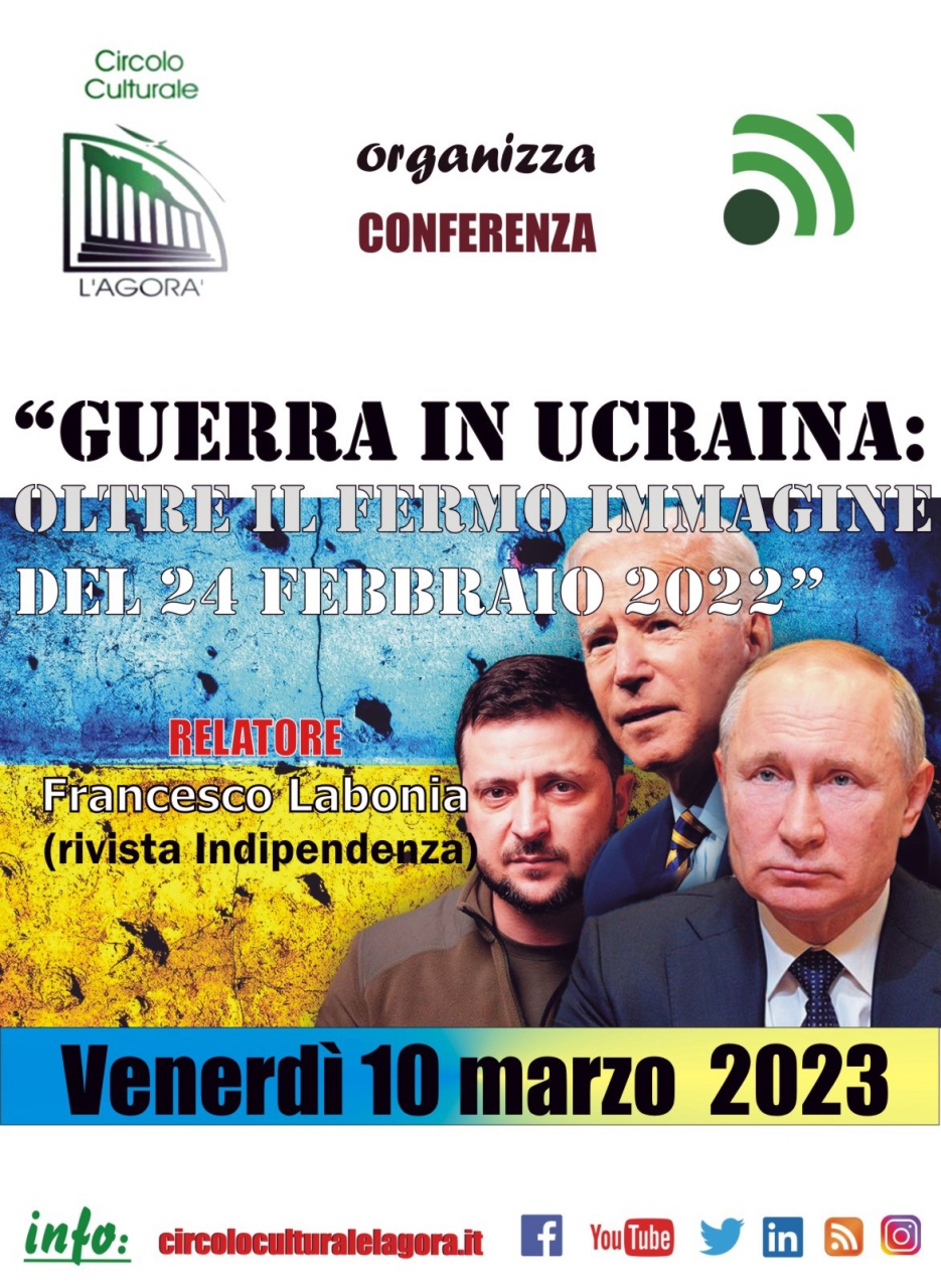 “Guerra in Ucraina/ Oltre il ‘fermo immagine’ del 24 febbraio 2022” , il tema del nuovo incontro