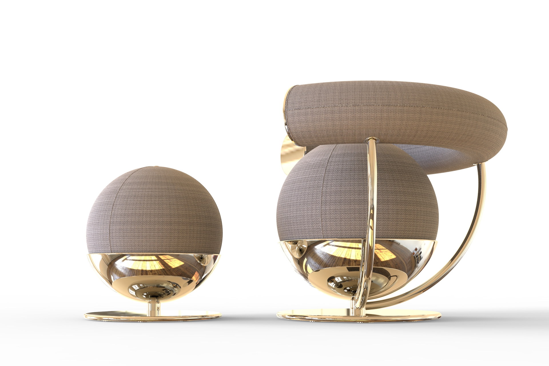 Daniele Toesca: thoughts about the Armchair DT37 & Footstool in Gold 24k