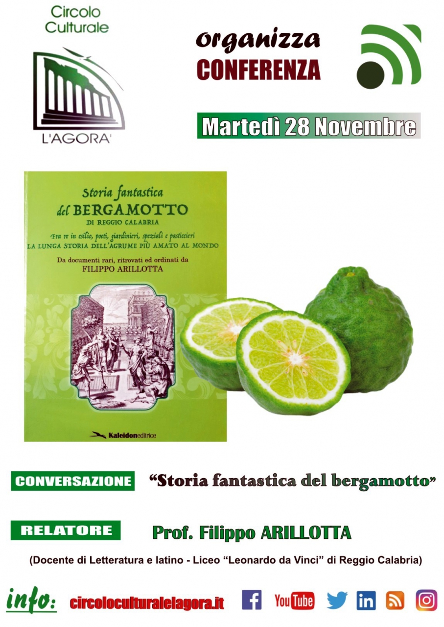 Il Circolo Culturale “L’Agorà” presenta il libro sulla storia del bergamotto di Reggio Calabria. 