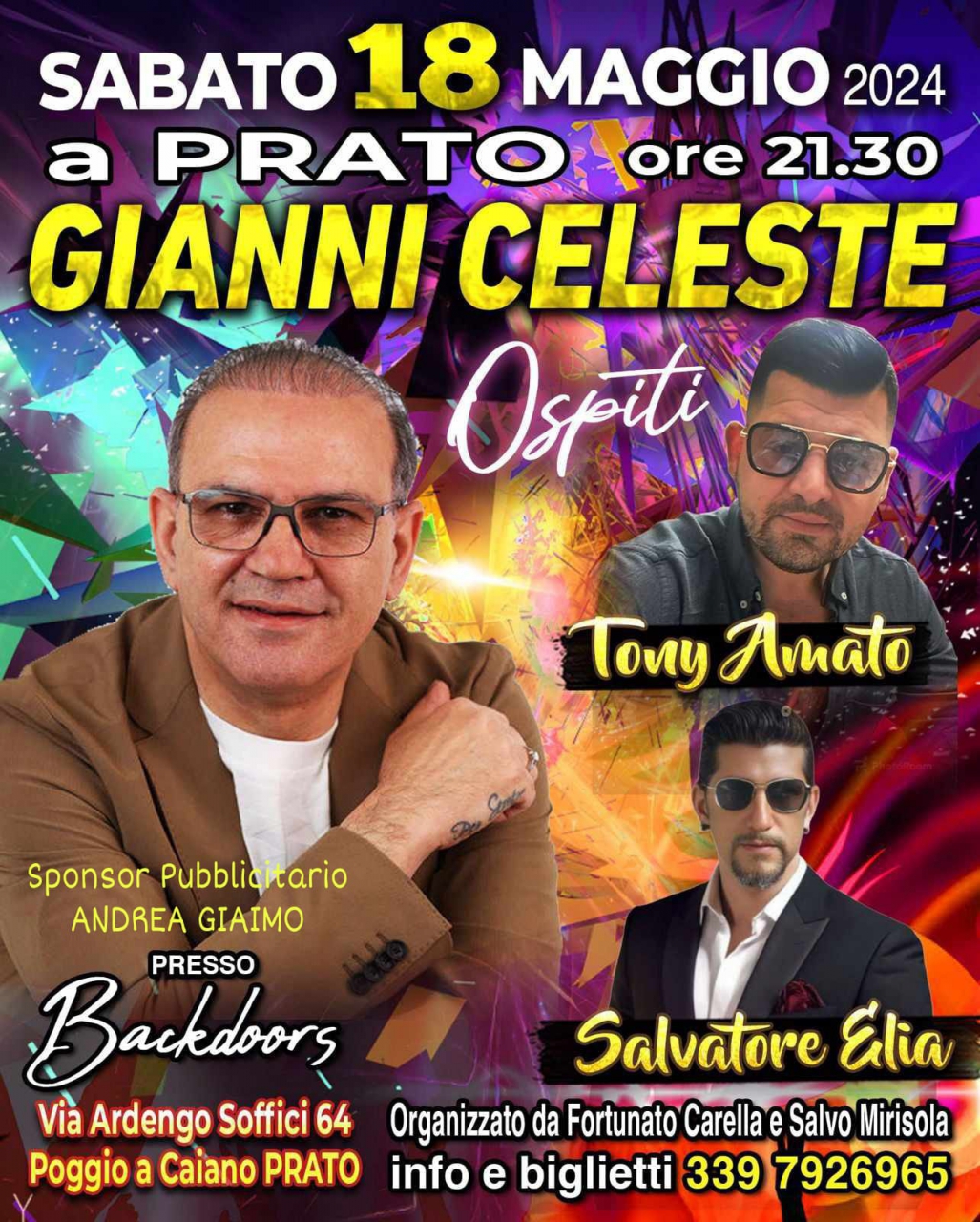 Gianni Celeste protagonista di un imperdibile evento allo storico Backdoors