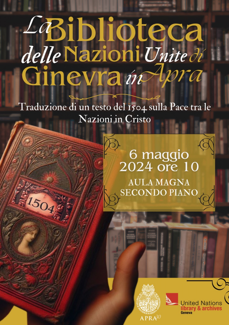 Pace: Apra ospita la Biblioteca delle Nazioni Unite di Ginevra