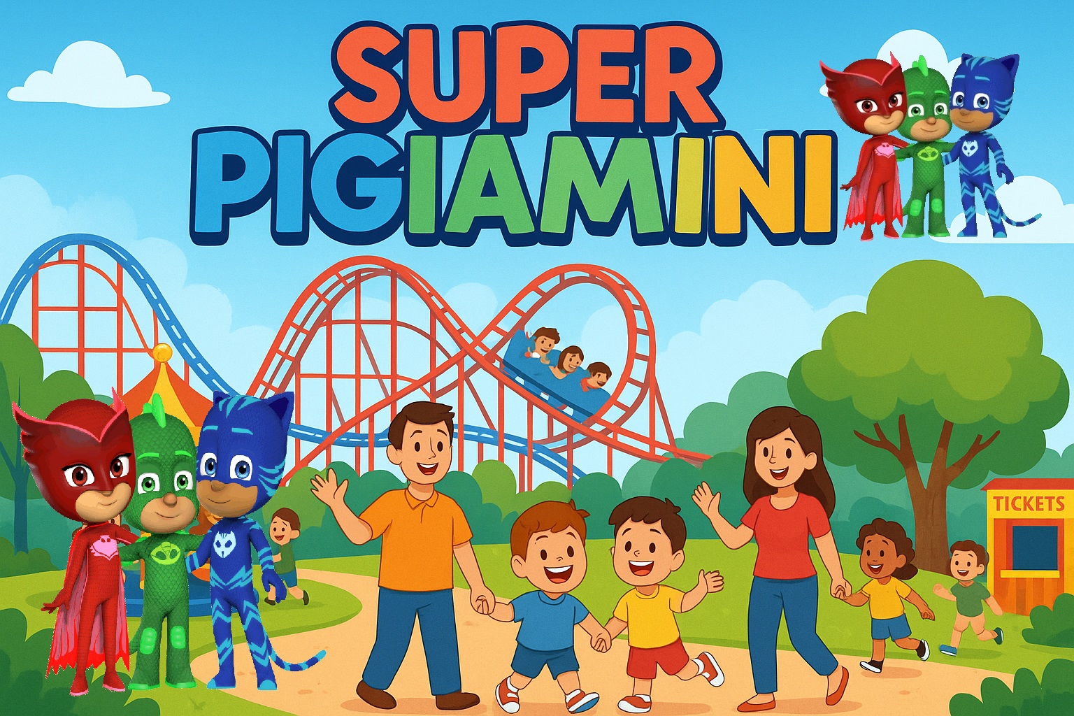 Christopher vede a Leolandia i Pj Masks Super Pigiamini per la prima volta!