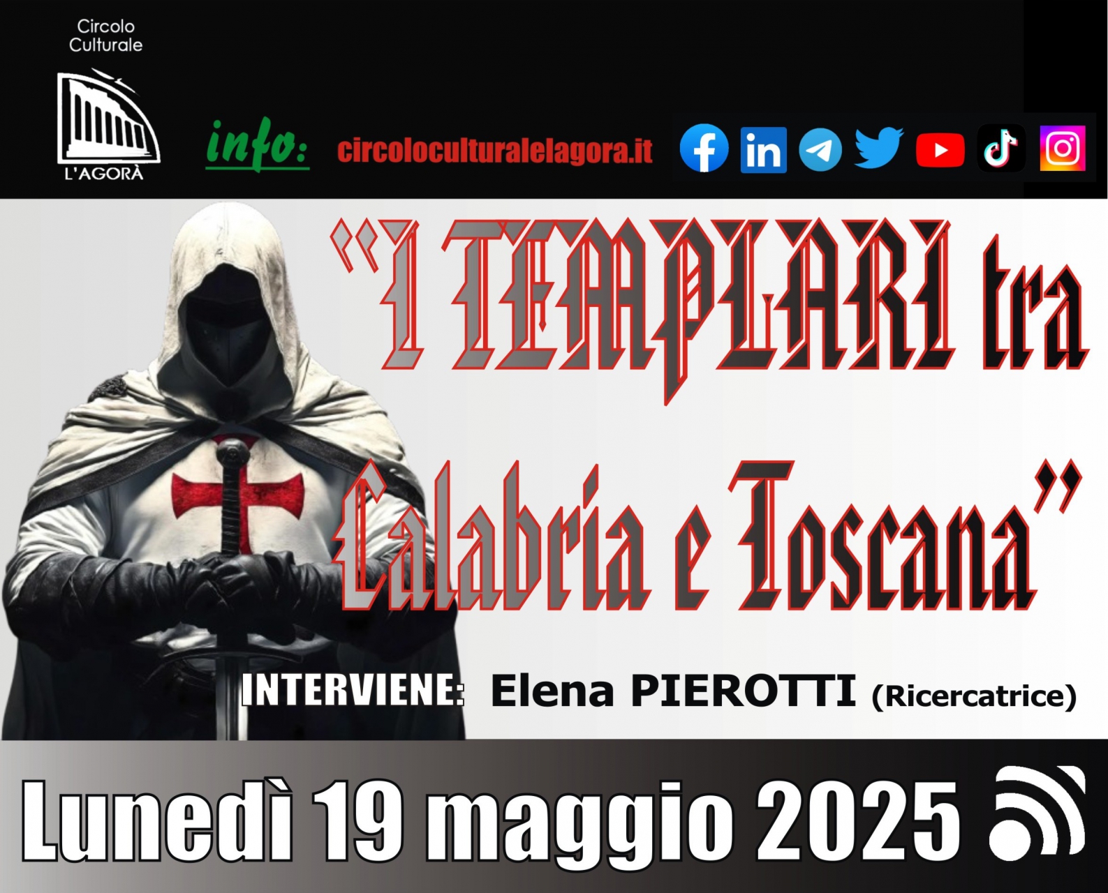 A Reggio Calabria conversazione sul tema "I Templari tra Calabria e Toscana"