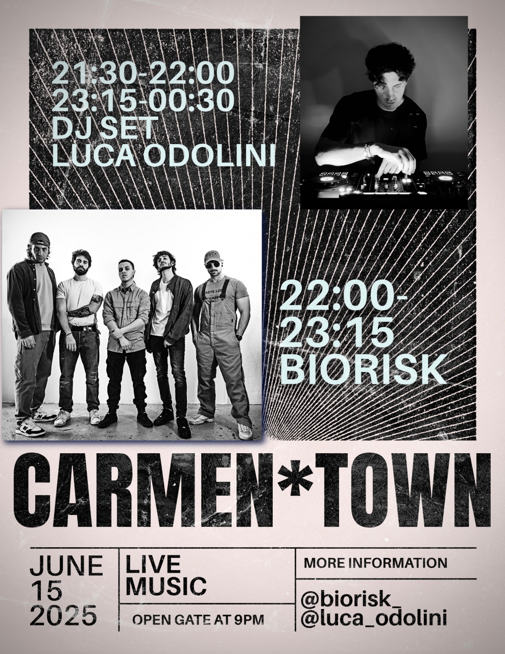 I Biorisk suonano nel locale Carmen Town