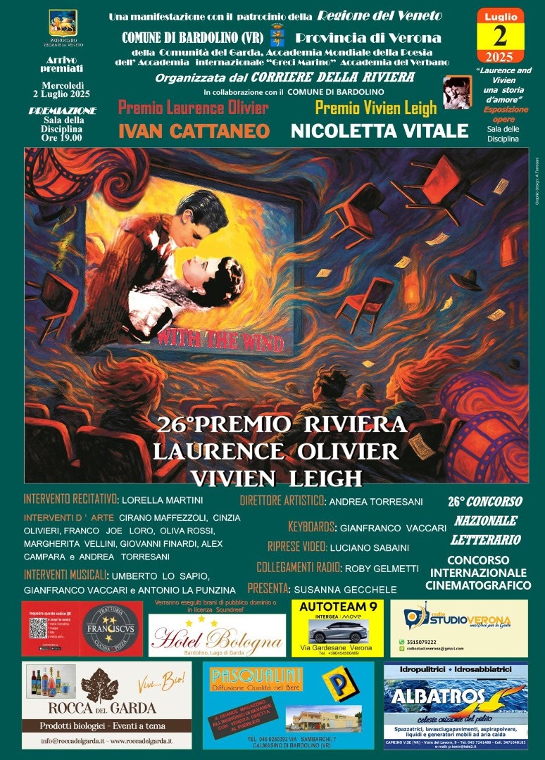 26° PREMIO RIVIERA LAURENCE OLIVIER - VIVIEN LEIGH CONCORSO NAZIONALE  LETTERARIO E CINEMATOGRAFICO 