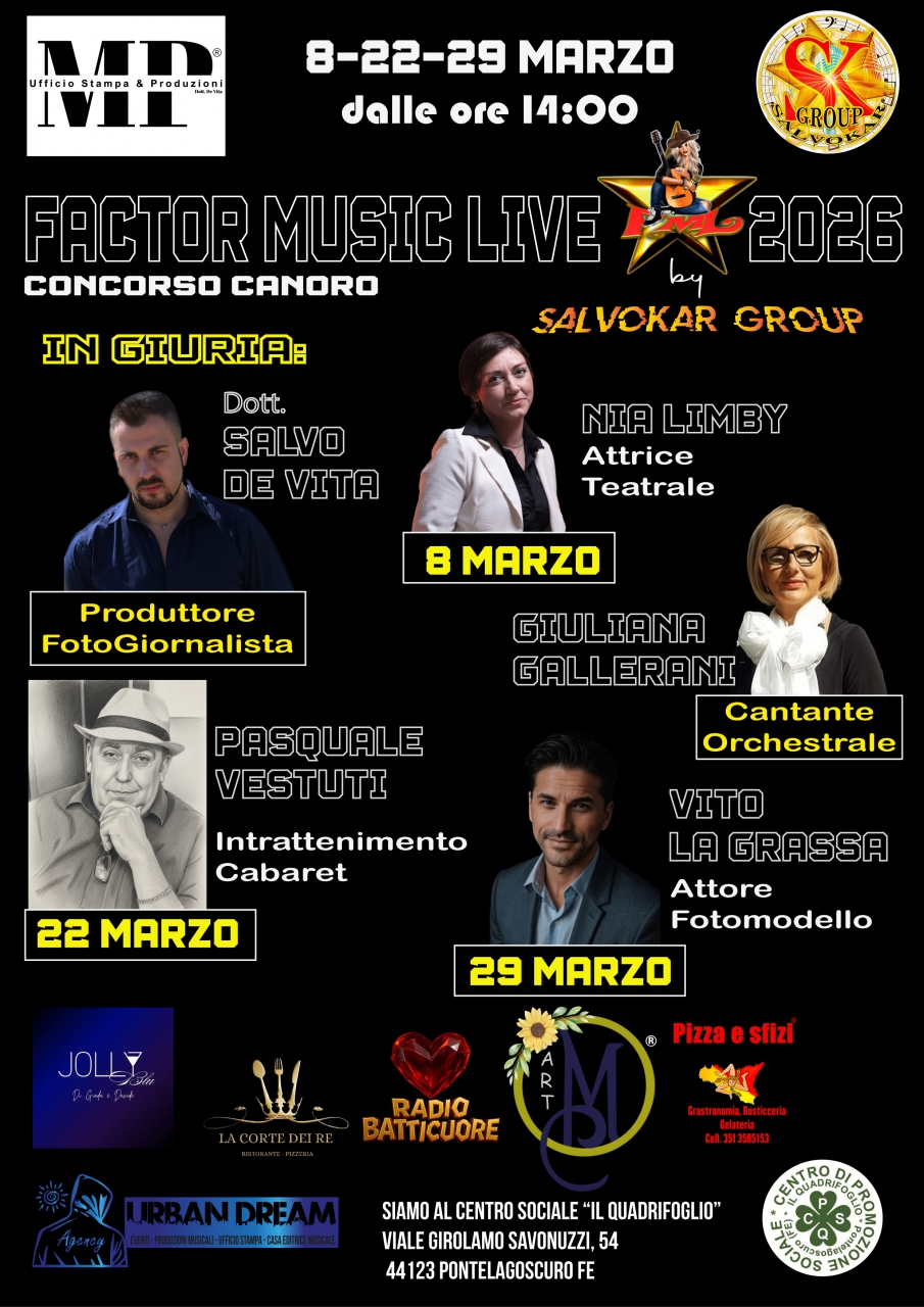 Dieci anni di voce: Factor Music Live illumina Ferrara
