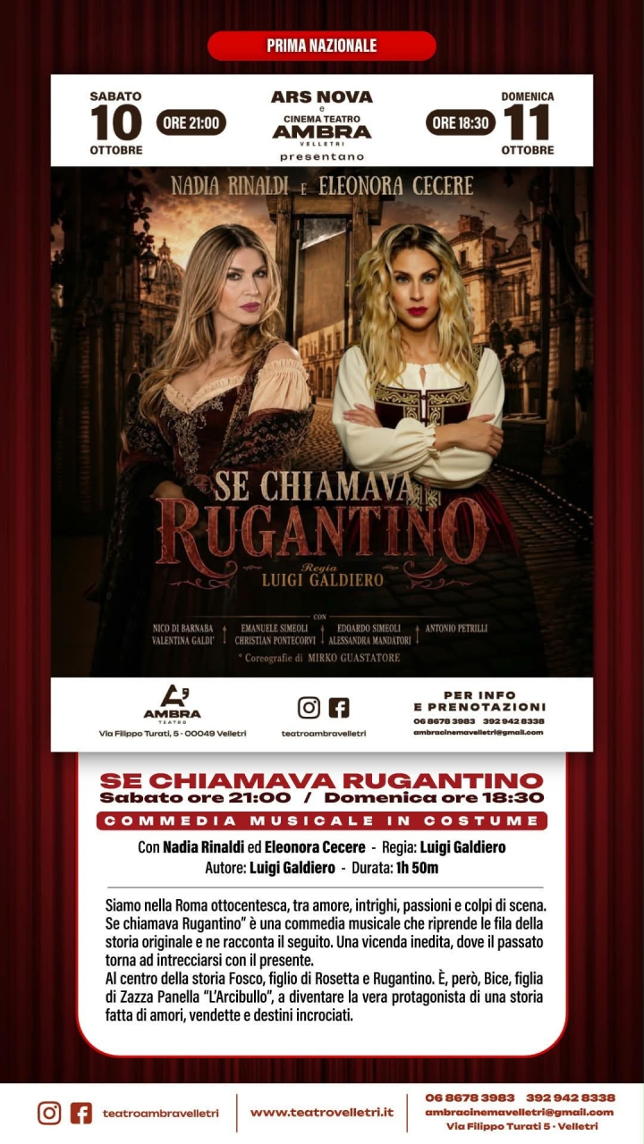 Emozioni, musica e tradizione: non perdetevi "Se chiamava Rugantino" a Velletri